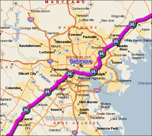 Interstate 95 Baltimore Map